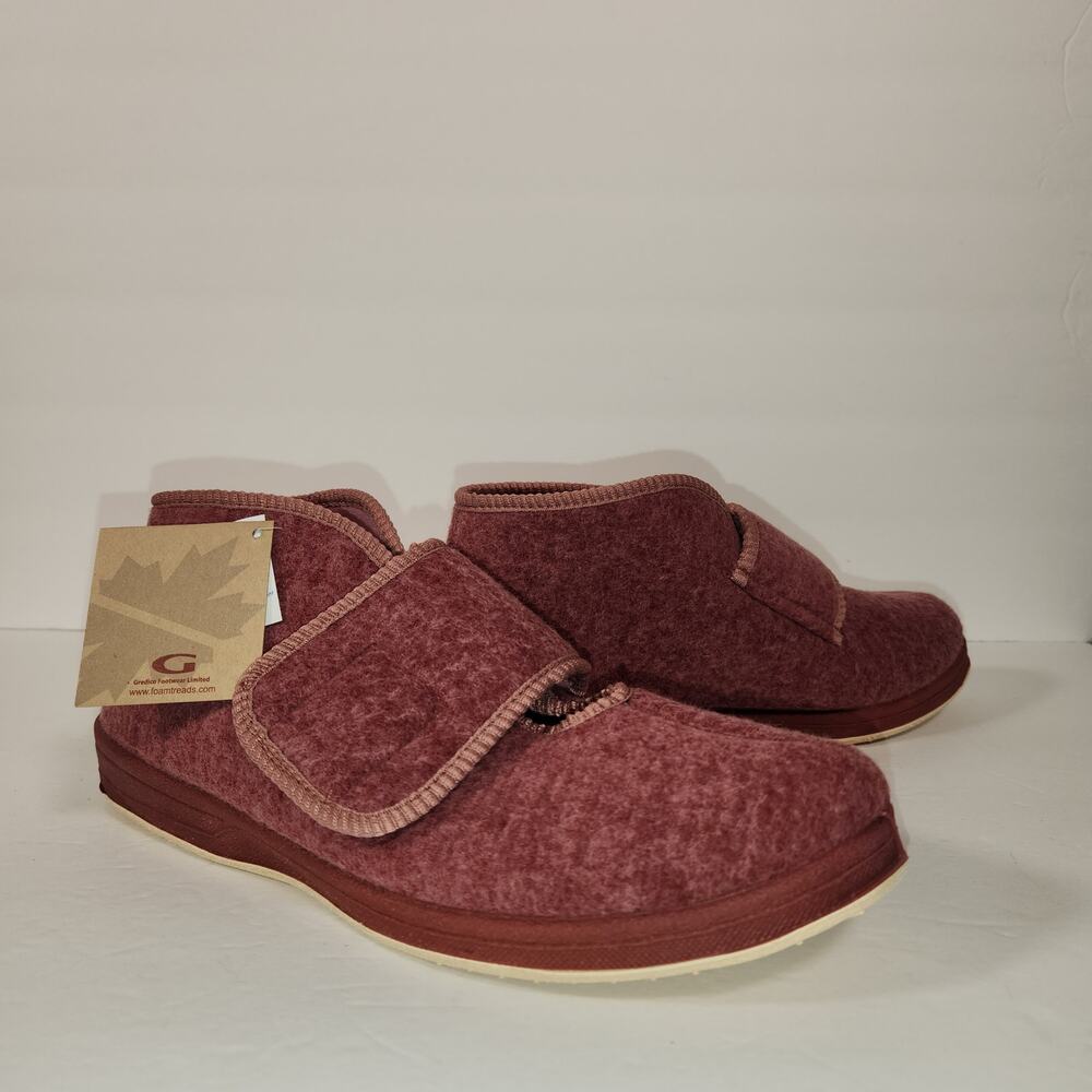 FOAMTREADS Comfort Bootie Slipper Women 12ED Dusty Rose Wool Adjustable Diabetic
